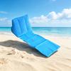 Inflatable Beach Lounges Cushion for Camping Breaks, Fold-Out Backrest Mat with Soft Flocking Leaning Support Pad