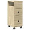 VidaXL Narrow Bathroom Cabinet On Wheels Sonoma Oak, Narrow Bathroom Storage, Bathroom Storage 855234