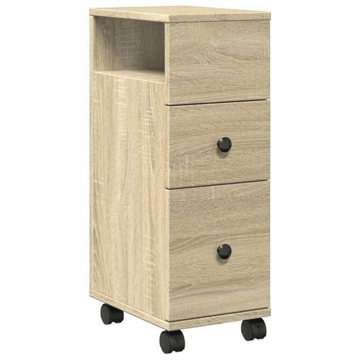 VidaXL Narrow Bathroom Cabinet On Wheels Sonoma Oak, Narrow Bathroom Storage, Bathroom Storage 855234