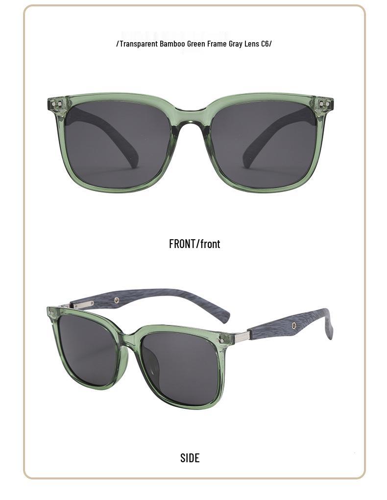 Stylish HD Polarized Sunglasses with Wood Grain Legs for Men & Women - Trendy UV Protection for Summer
