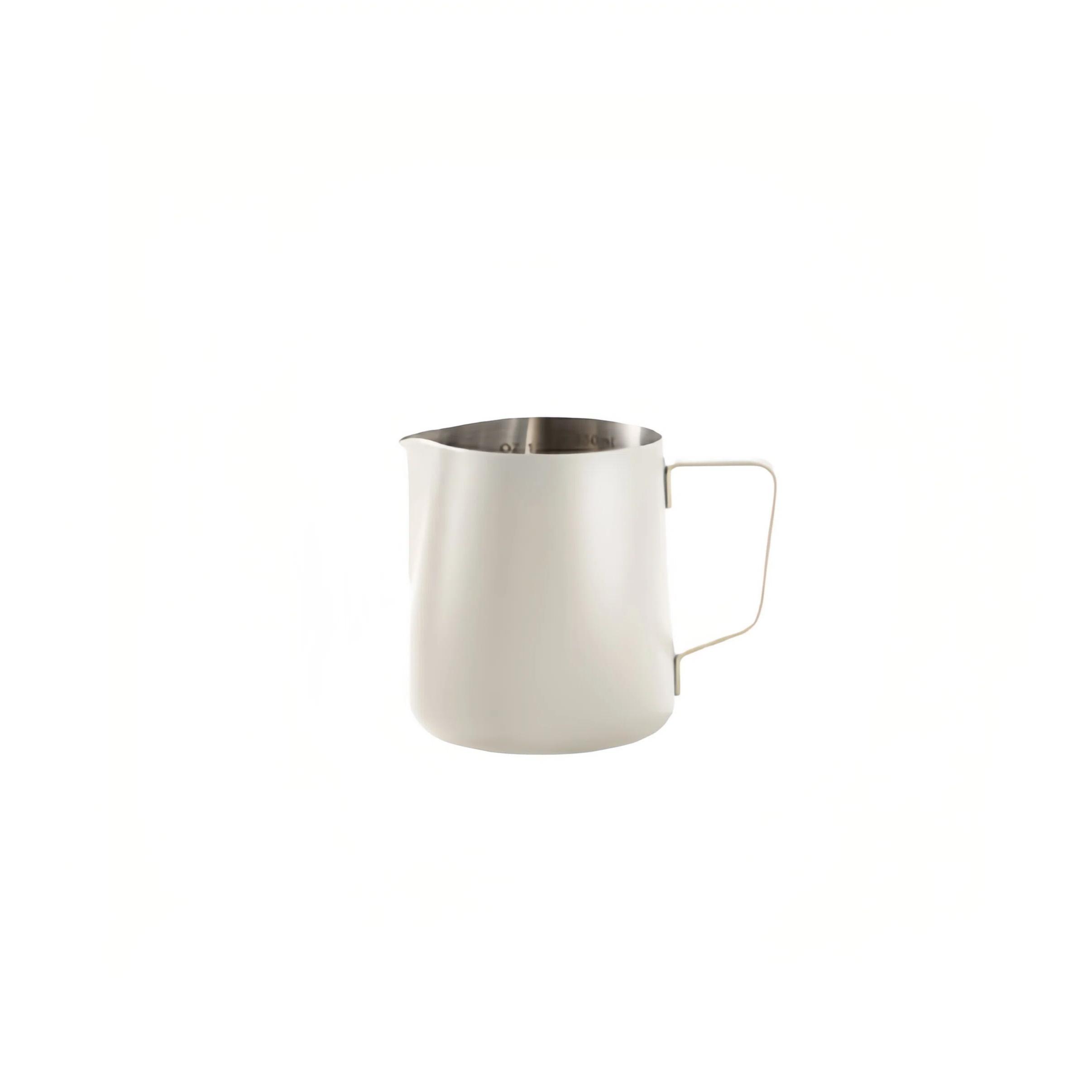 

TEOTM Pointed Spout Latte Art Cup, 304 Stainless Steel Milk Frother, Coffee Steaming Pitcher, White, 350ml білий