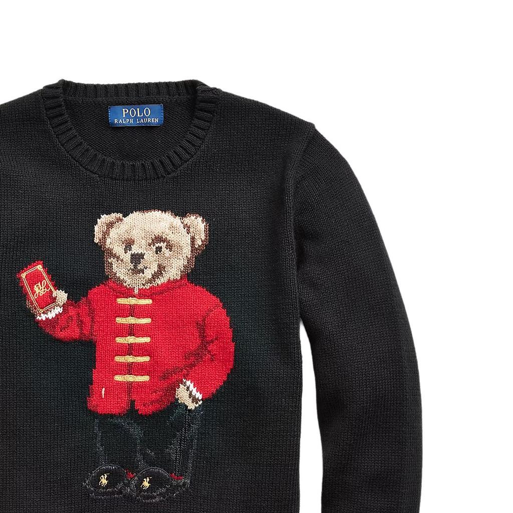 Polo Ralph Lauren Sweater Gift Bear Pattern Embroidered Crew Neck Long Sleeve Knit Kids sweaters 323833388-001