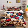 "Teddy Bears Decor Gift Set" Multiple Sizes Kid's and Adults' Bedroom Exquisite 3PC Bedding Set Gift