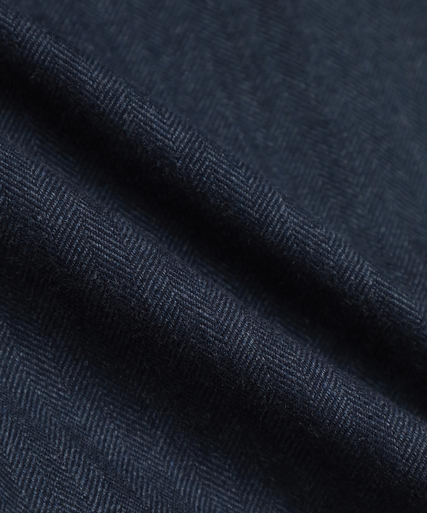 BROOKS BROTHERS Regular Fit Herringbone Flannel Pants (Navy) (Bbpcmf4761Qef)