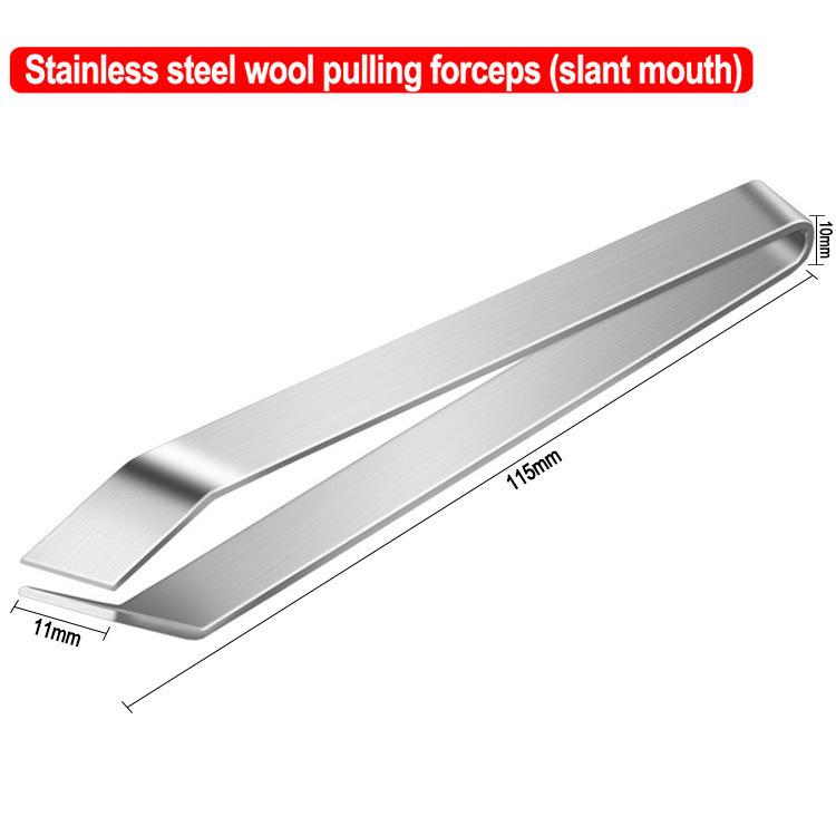 Kitchen Hair Removal Clip For Fish Bones, Stainless Steel Flat Mouth Oblique Mouth Clip, Household Small Tool