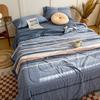 Simple Lines Summer Quilt Japanese Style Cotton Air Conditioning Quilt Luxury Soft Breathable Thin Blanket for Adults Kids