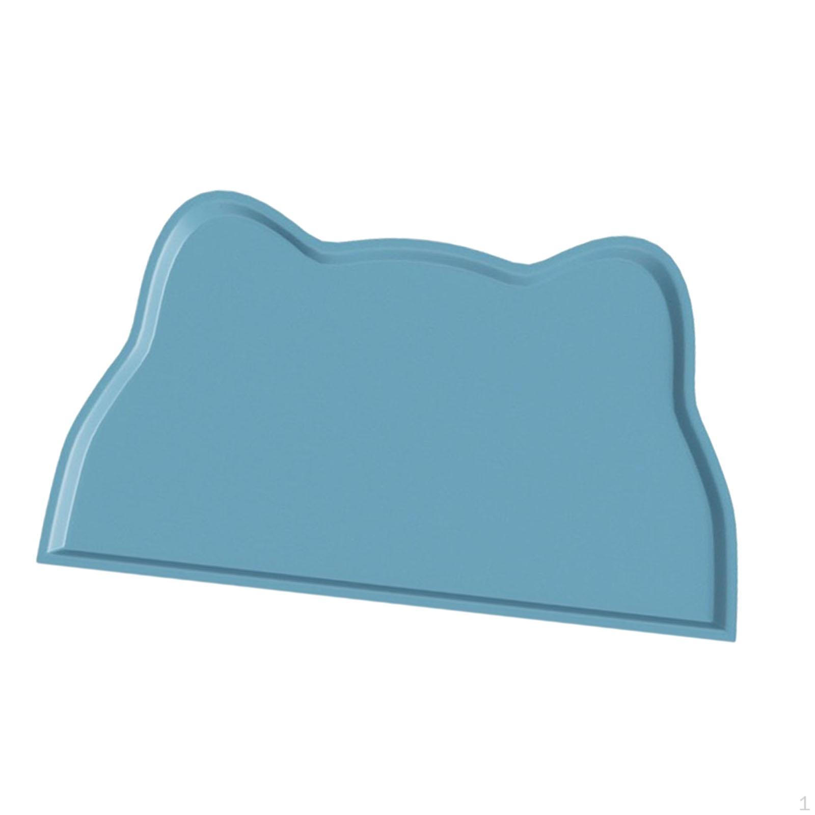 

Коврик для корма для кошек, подставка для кормления домашних животных, легко моется, утолщенная силиконовая подставка для миски для воды для собак светло-синий