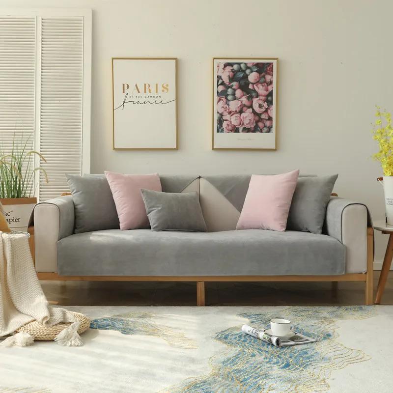 Four Seasons Universal Waterproof Sofa Cover Sofa Pet Changing Pad Nordic Modern Solid Color Non-slip Covers for Sofa Protective