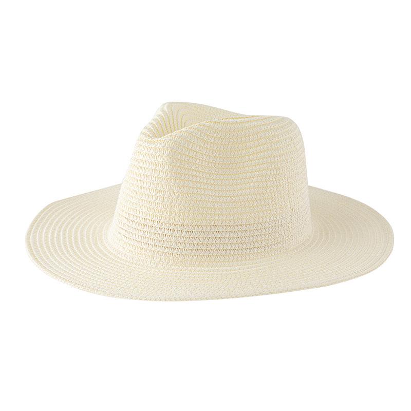 Women's Jazz Straw Hat with Wide Brim - European & American Style Panama Sunshade Fedora