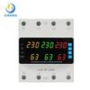 Three-Phase Digital Voltage Protector with 6-Display ATS, Overcurrent Protection, 63A/100A Capacity, 230V.