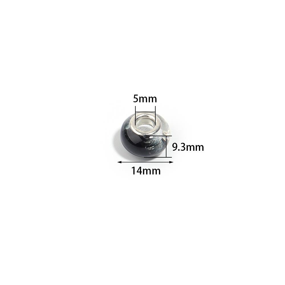 20pcs 14x9.3mm Resin Beads Gradient Color Big Hole Round Loose Spacer Beads for Jewelry Making DIY Bracelet Necklace Accessories