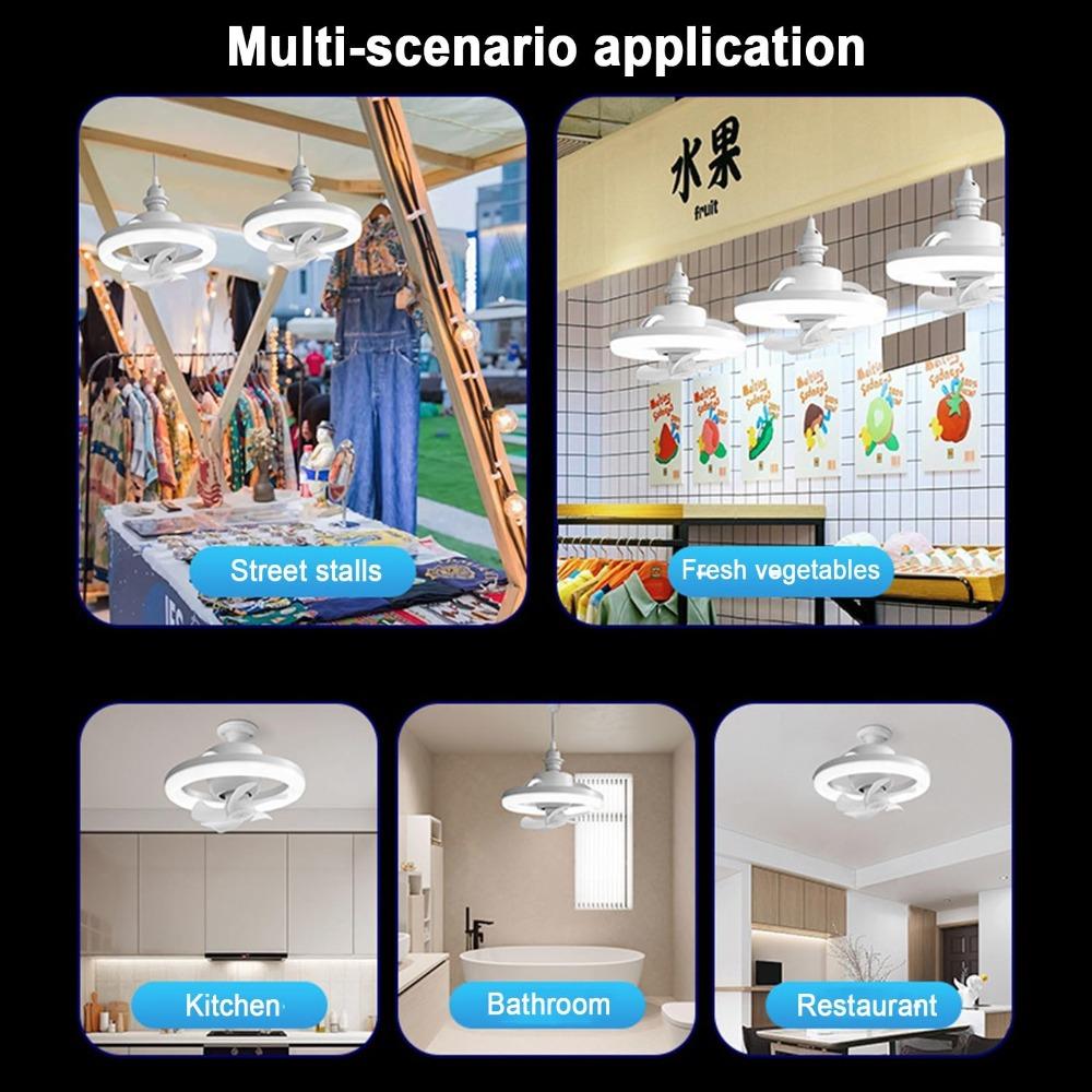 60W E27 Ceiling Fan Bulb LED Light and Remote Control Chandelier Lamp Home Decoration Lighting for Indoor Interior Light Fan