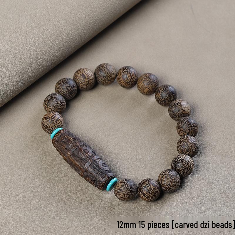 Vietnam Nha Trang Natural Agarwood Qinan Buddha Beads Bracelet for Men and Women
