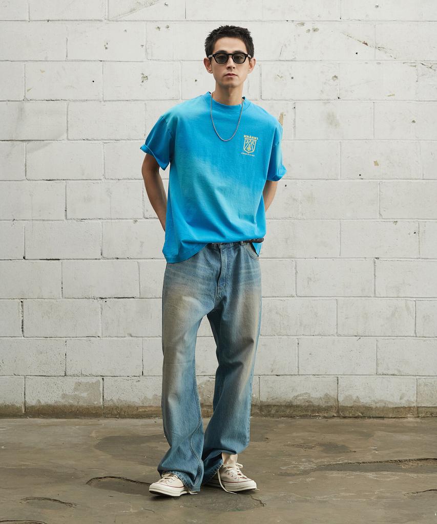 Keulaeki [Unisex] Flag Logo Tee_Blue [Kr265Put431]