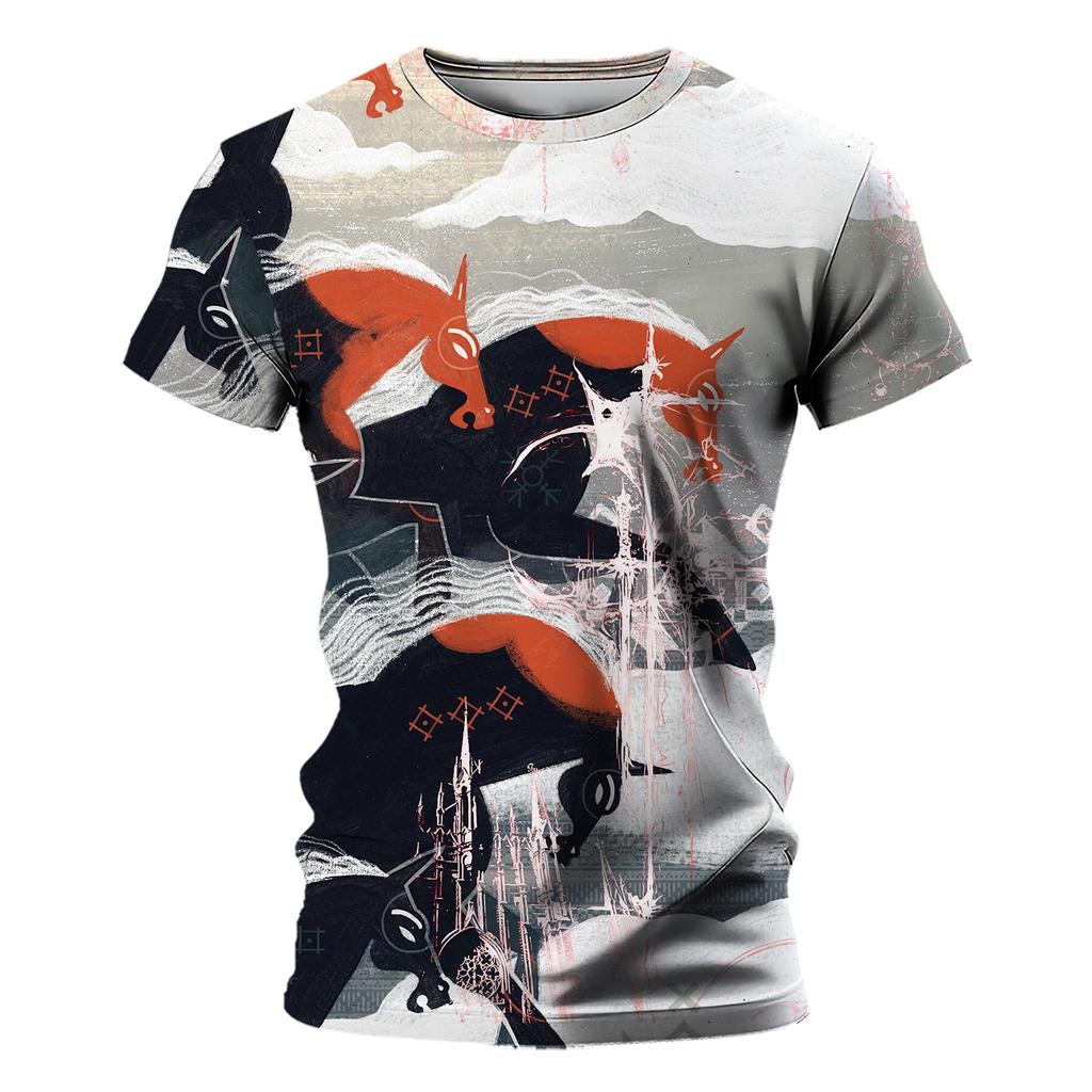 Dark T-shirts for Men Cool Trend Street Fashion Clown Man 3D Printing Demon Men's Summer T-shirts 2024 New Style Comfort Fugees