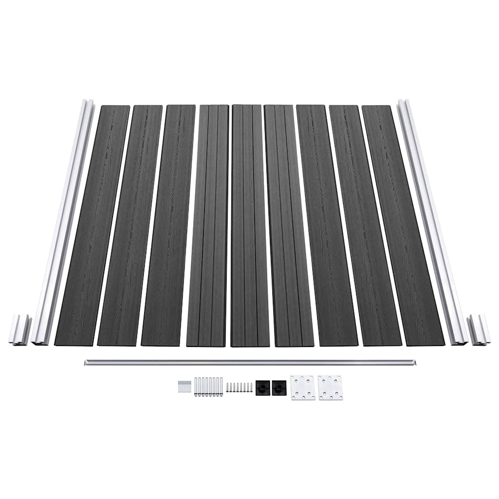 vidaXL Zaunelement Set WPC 699x186 Cm Schwarz