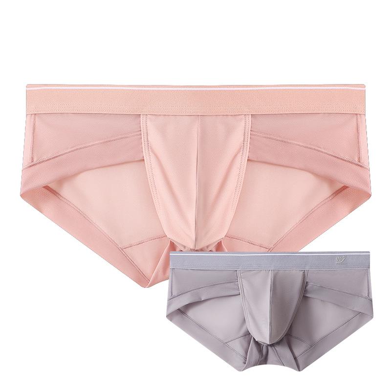Men's 2025 Ultra-Thin Sexy Mesh Triangle Underwear - Breathable Ice Silk, Quick-Drying & Transparent.