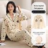 2025 Women's Plus Size Pajama Set: Long Sleeve Cotton Cardigan for Spring, Autumn, and Winter