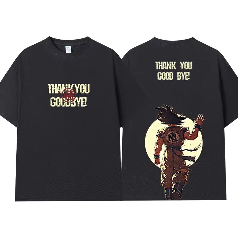 Dragon Ball Goku Commemorative Shortsleeved Tshirt Japanese 2D Anime Peripheral Roundneck Tshirt for Boys in Summer 4XL