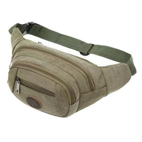 New Canvas Fanny Pack Men's Construction Site Work Mobile Phone Bag Outdoor Sports Running Casual Multi-functional Breast Bag Women