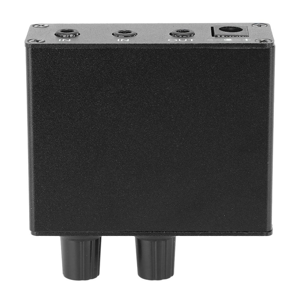 Independent Volume Control Small Sound Mixer 2 In 2 Out Dual-Channel Stereo Mixer  For Headphone