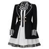 Cosplay Costume With Striped Collar And Gloves For Halloween Parties