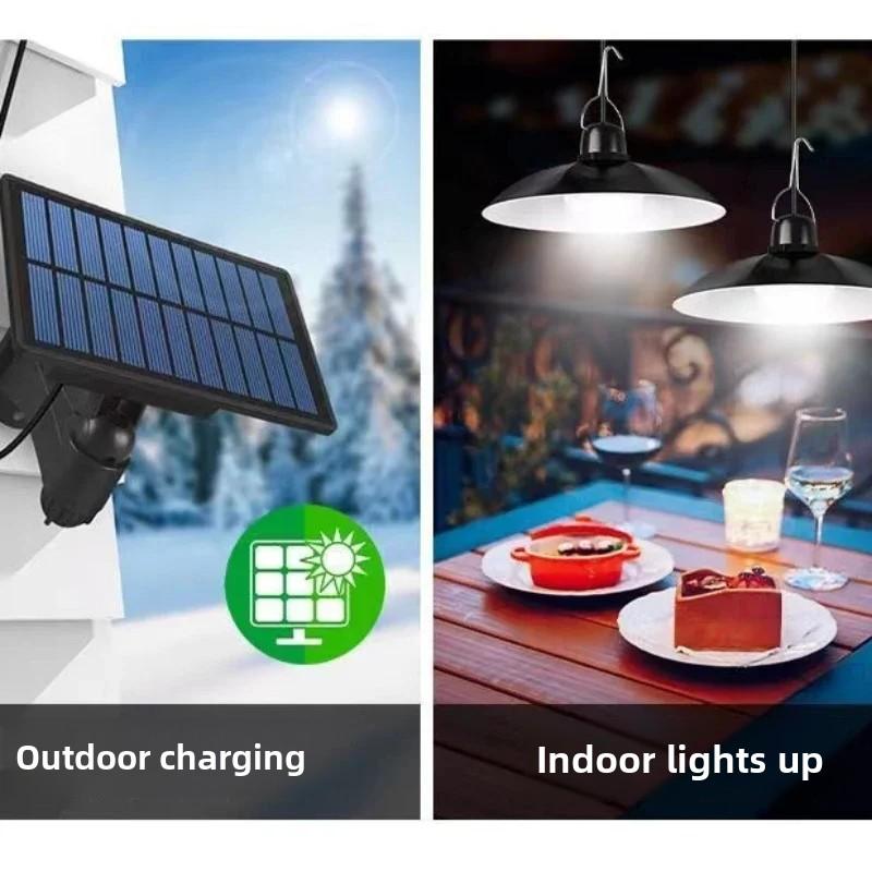Solar Pendant Light IP65 Waterproof Led Solar Powered Lamp with Remote Control Chandelier Camping Outdoor Garden Hanging Lights