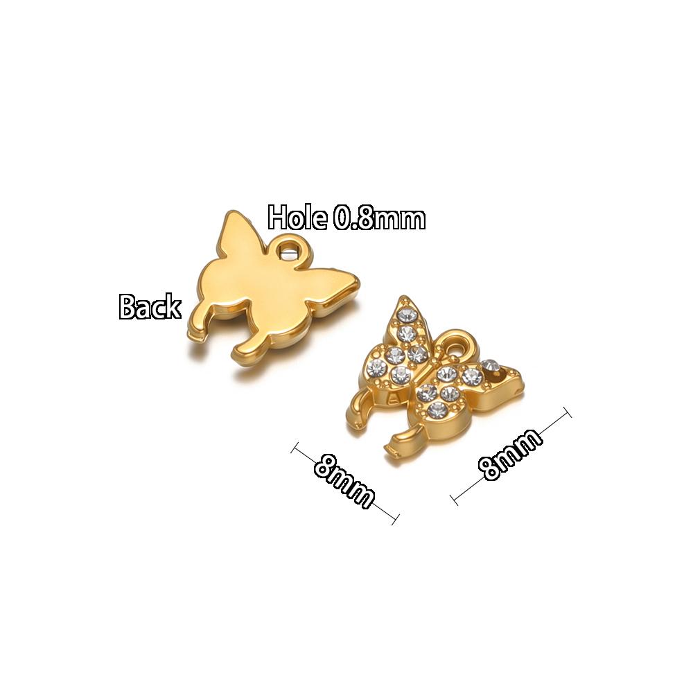 

5Pcs Stainless Steel Cubic Zircon Small Butterfly Charms DIY Jewelry Necklace Bracelet Pendants Findings Kids Earrings Making