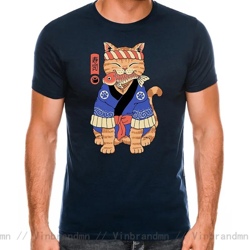 2025 Newest Design Catana Kawaii Harajuku T Shirt Unisex Ninja Cat Tshirt Samurai Cat Anime Tshirt Japanese Kaiju Sushi Cat Tshirt