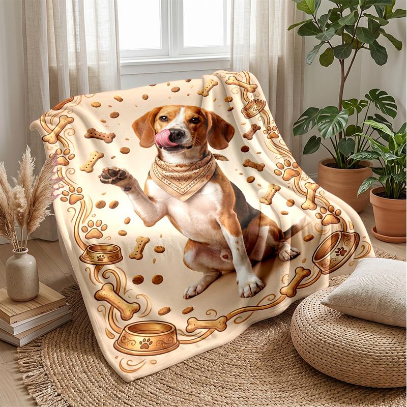 Dog in Bathtub Reading Theme blanket Lightweight Warm Flannel Blanket Decorative Throw Blanket for Home Decoration
