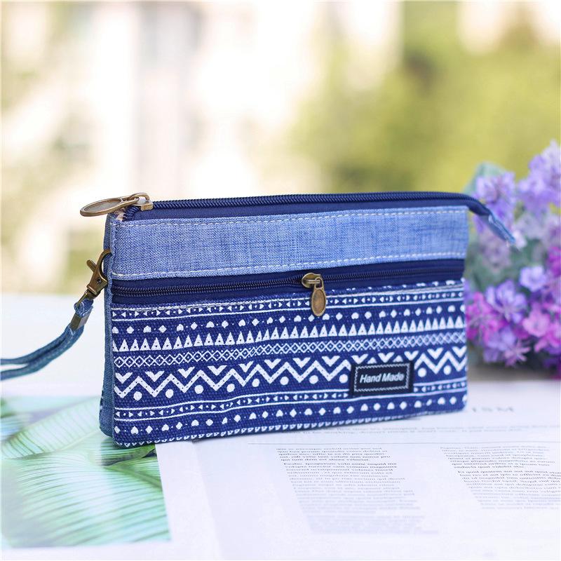 Women's Cotton Long Organizer Wallet Ladies Coin Purse Female Clutch Small Phone Pouch Money Bag for Children Kids Girls Bag