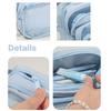 Staged Type Pencil Bag Pen Case 3 Compartment Transparent Front Cream Color Storage Pouch for Stationery School