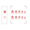 24 Pcs French Tip Stick On Nail Simple False Nail Short Almond Press On Nail Gradient Artificial Nail for Woman