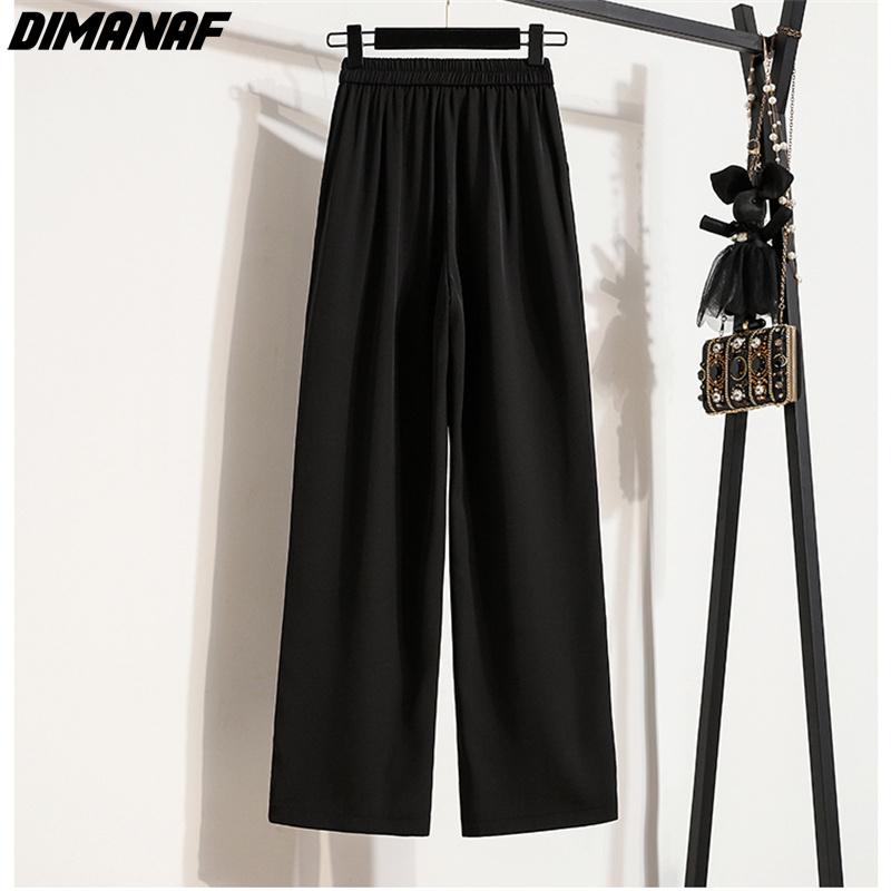 DIMANAF 2023 Summer Pants High Waist Women Straight Basic Pants Loose Casual Female Casual Trousers Pants 5XL