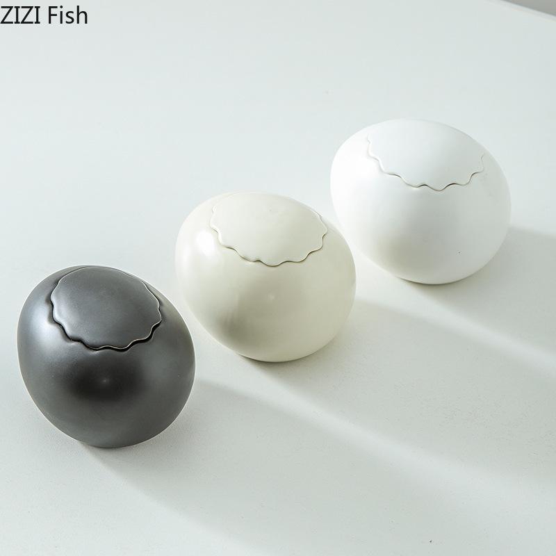 Creative Eggshell Shape Candle Holder Ceramic Candlestick Desk Decoration Wax Melt Burner Aroma Diffuser Home Aroma Container