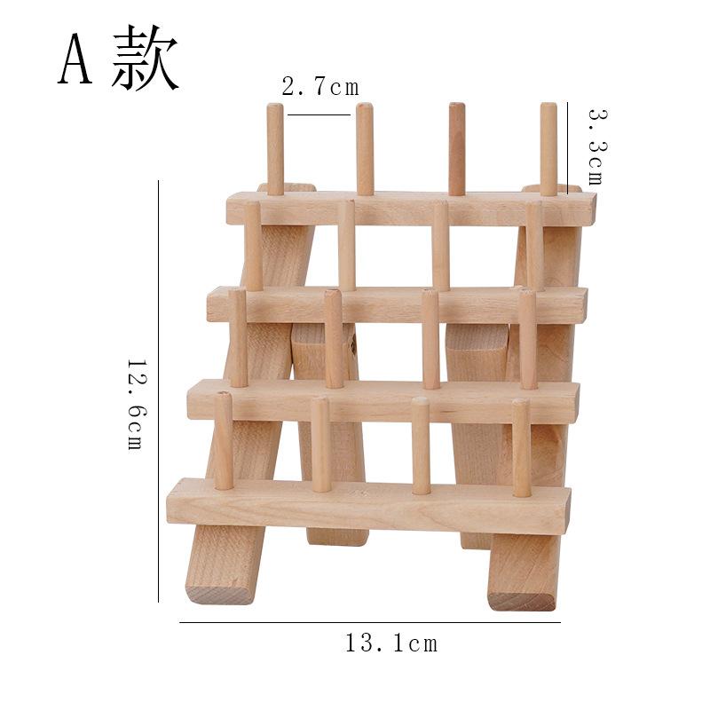 Manual Sewing Storage Rack 16-axis 30-axis Wooden Foldable Thread Rack, Sewing Tool French Embroidery Thread Rack