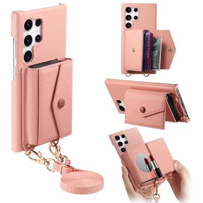 Funda tipo cartera cruzada con tarjetero para Samsung S25, S24 Plus, S23, S22 Ultra, A56, A36, A26, A16, A06, A55, A35, A15 y A25