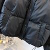 Women's Short-length Down Jacket with Stand-up Collar, Simple and Loose-fitting Design for Winter.