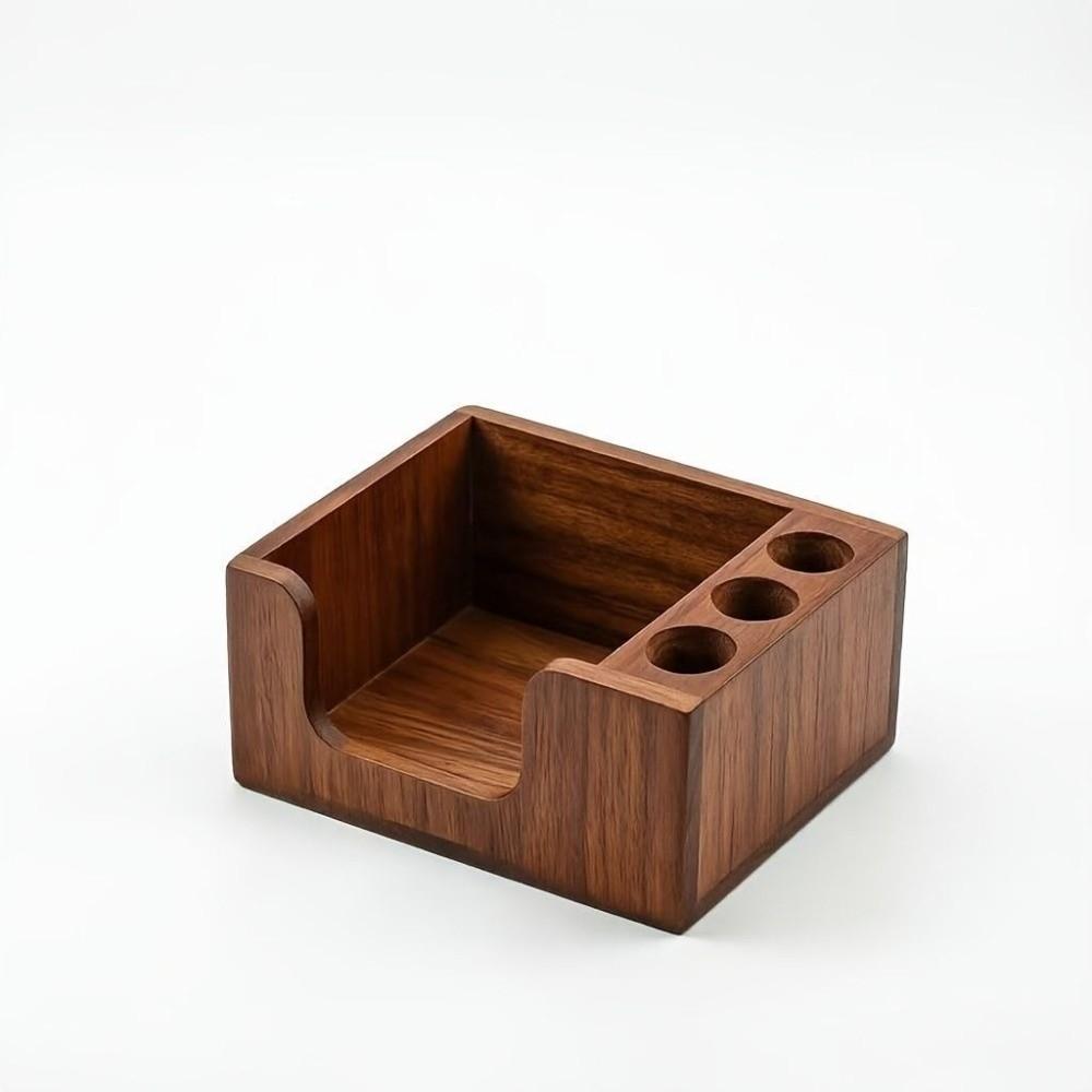 Solid Wood Desk Organizer Pen Holder Stationery Storage Box for Office Study Home