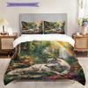 Wolf Pattern Bedding Quilt Set Quilt Cover Pillowcase Home Decoration Birthday Gift (1 * Duvet Cover + 2 * Pillowcase, Without Core)