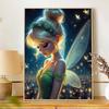 Disney Diamond Painting 5D Round Diamond Full of Diamonds Diy Handmade Stickers, Fairy Tinkerbell Home Decoration Paintings
