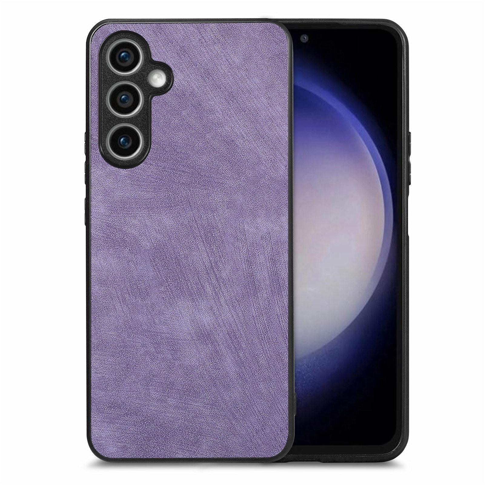 

Для Samsung Galaxy S23 FE Чехол Противоударный Тонкий Ретро Кожаный Задняя Крышка Телефона Purple