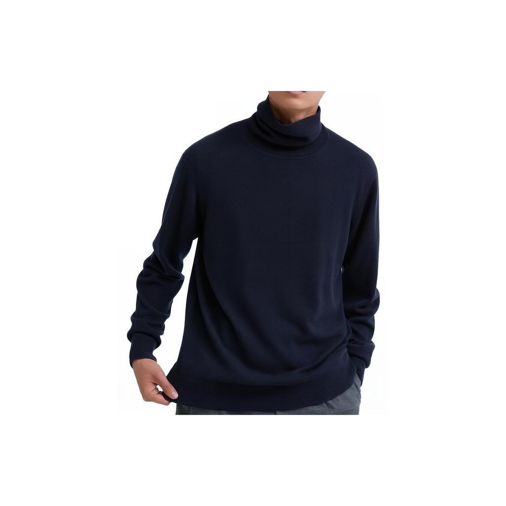 Uniqlo Solid Color High Neck Pullover Casual Long Sleeve Sweater Men Sweater 460944-69