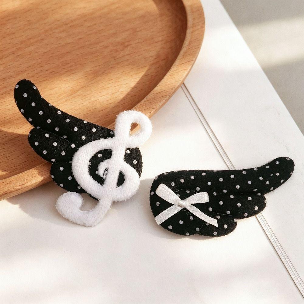 1 Pair Subculture Musical Note Hair Clip Polka Dot Y2K Hair Accessory Casual Wear