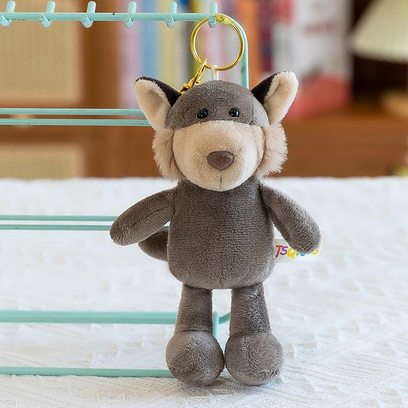 Porte-clés Peluche Animal Mignon Dessin Animé 15CM Tigre Lion Éléphant Hippopotame Tortue Pendentif Sac Rembourré