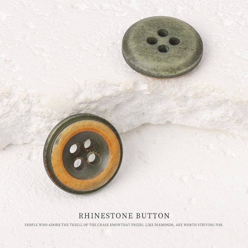 5pcs Dyed And Made Old Beef Bone Button Coat Trench Coat Suit Buttons Chinese Jacket Sweater Cardigan Button Accessories