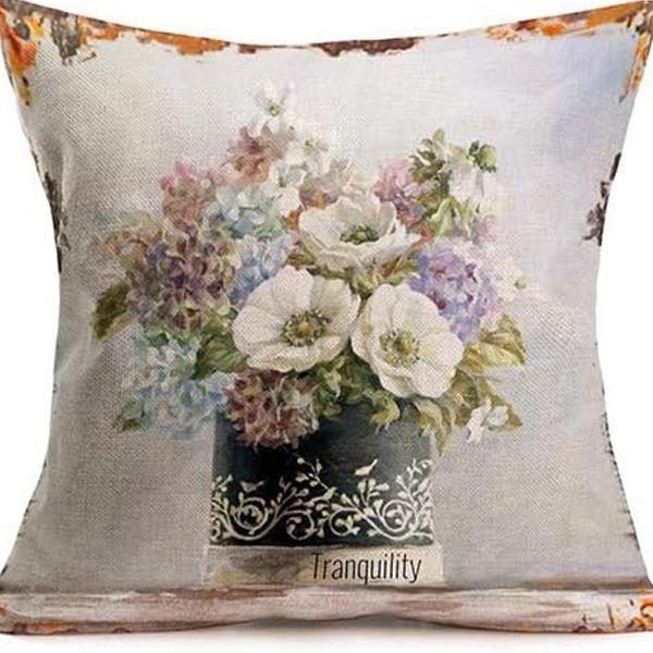 American Retro Printed Linen Pillowcase Living Room Sofa Office Pillow Car Cushion Cover