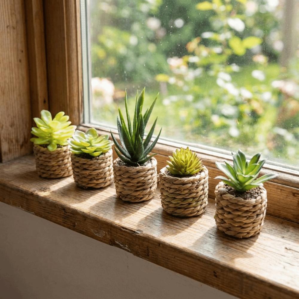 Fake Simulation Potted Plants Mini Potted Plants Doll House Decoration Office Decor
