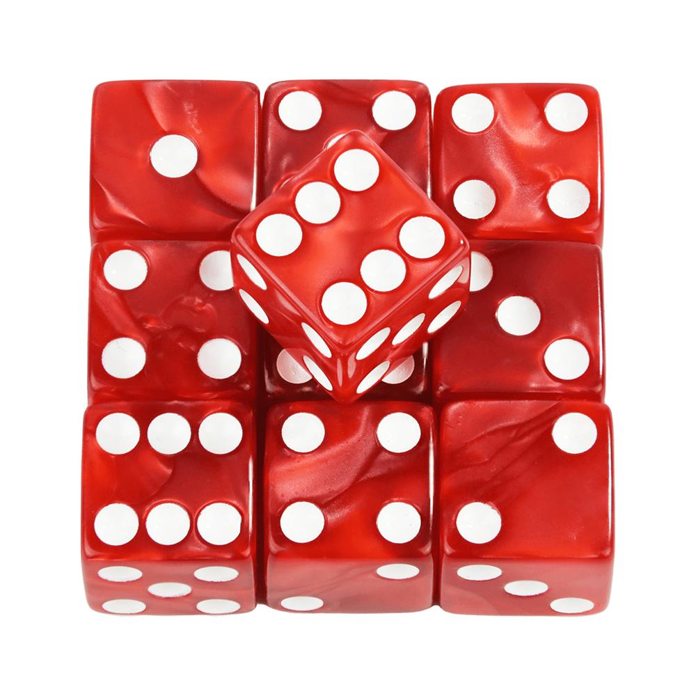 Šestistěnné kostky 10ks D6 16mm Kostky s ostrými hranami Zábava Akrylová hazardní pomůcka Kostky
