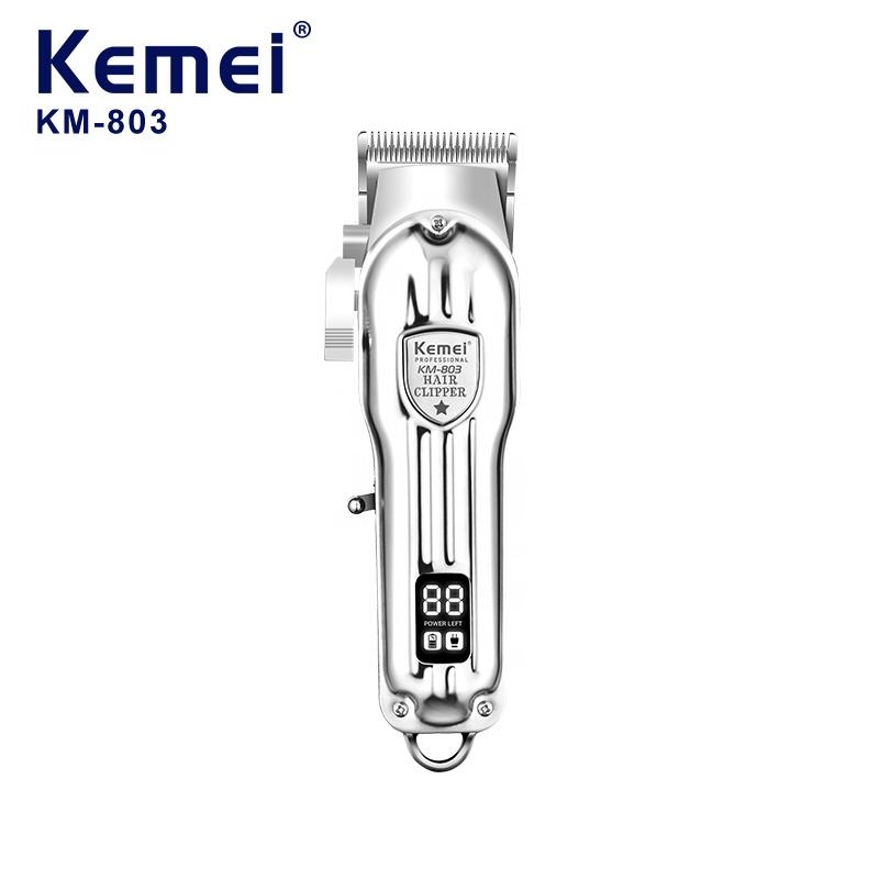 

Kemei KM-803, электрическая профессиональная машинка для стрижки волос с цельнометаллическим корпусом, мужская регулируемая перезаряжаемая машинка для стрижки волос для бороды